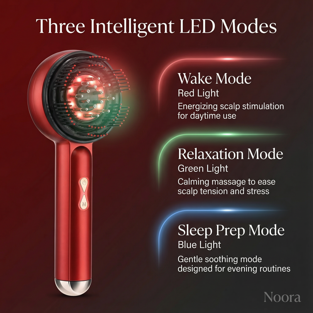 Noora's 3-1 Red Light Therapy Scalp Massager